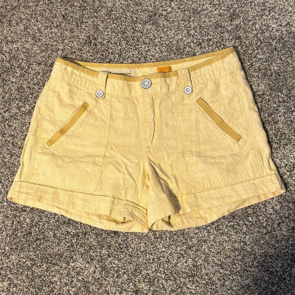 Anthropologie Pilcro and the Letterpress Linen Shorts Size 2